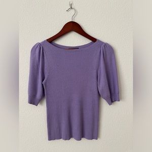 Ann Taylor Ribbed Puff Sleeve Sweater
